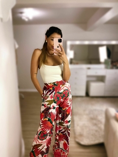 Calça pantalona Floral - comprar online