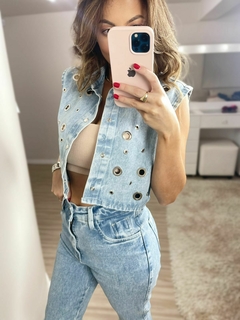 Colete Jeans com Ilhoses - loja online