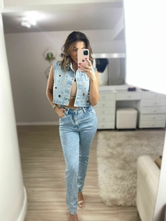 Colete Jeans com Ilhoses - ALBA MARIA