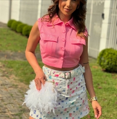 Blusa tricot Rosa na internet