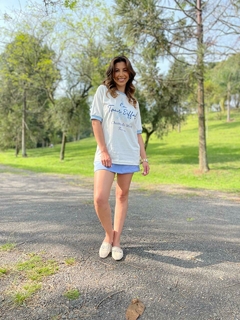 Conjunto t-shirt com shorts saia azul - comprar online