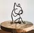 Cão arte escultura metal cão abstrato minimalista arte estatuetas de ferro na internet