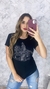 Camiseta Casual Feminina Manga Curta Cavalo Tambor