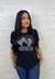 Camiseta Casual Feminina Manga Curta Coração Boiadeira