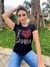 Camiseta Casual Feminina Manga Curta Eu Amo Samba