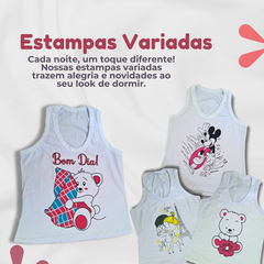 Pijama Baby Doll Feminino Algodão Com Short Doll- Estampas Sortidas na internet