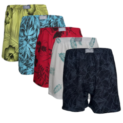 Cueca Samba Canção Estampada Kit Com 10 Shorts de Dormir Pijama Masculino 100% Algodão - comprar online