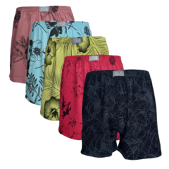 Cueca Samba Canção Short de Dormir 100% Algodão Masculino Estampada Sem Abertura Frontal - F4 Store