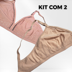 Kit Com 2 Sutiãs Duloren 121248 Soutien Plus Size Sem Bojo - loja online