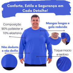 Kit Com 3 Camisas Proteção Solar UV 50+ Plus Size Segunda Pele Malha Fria - F4 Store