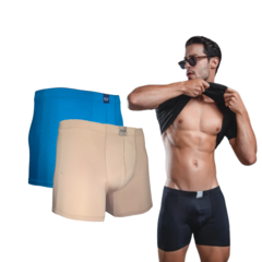 Kit Com 2 Cuecas Boxer Masculina Adulto Box Cores Sortidas - comprar online