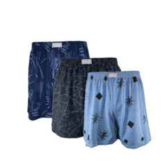 Kit Com 3 Cuecas Samba Canção Short de Dormir Masculino Pijama 100% Algodão