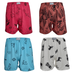 Cueca Samba Canção Estampada Kit Com 10 Shorts de Dormir Pijama Masculino 100% Algodão - comprar online