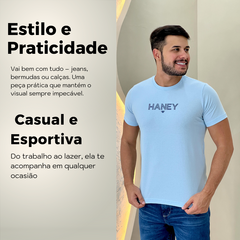 Imagem do Kit Com 3 Camisas Masculina Gola Careca Algodão Cores Sortidas e Estampas Sortidas