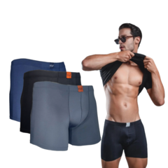 Kit Com 3 Cuecas Boxer Masculina Adulto Box Cores Sortidas