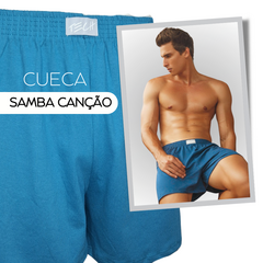 Kit Com 5 Cuecas Samba Canção 100% Algodão Short de Dormir Masculino Cores Solidas - F4 Store