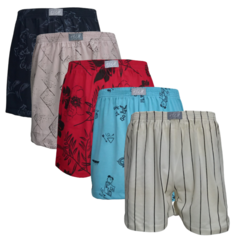 Cueca Samba Canção Estampada Kit Com 10 Shorts de Dormir Pijama Masculino 100% Algodão