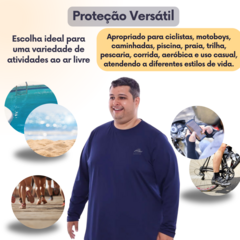 Camisa Manga Longa Segunda Pele Proteção Solar UV Plus Size - F4 Store