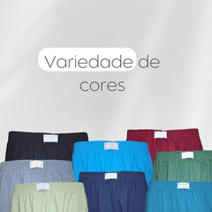 Cueca Samba Canção Short de Dormir 100% Algodão Cores Solidas - loja online