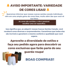 Kit Com 5 Cuecas Samba Canção 100% Algodão Short de Dormir Masculino Cores Solidas na internet