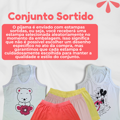 Pijama Baby Doll Feminino Algodão Com Short Doll- Estampas Sortidas - comprar online