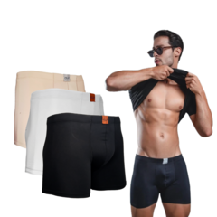 Kit Com 3 Cuecas Boxer Masculina Adulto Box Cores Sortidas - F4 Store