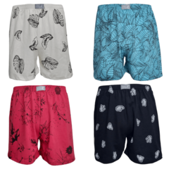 Imagem do Cueca Samba Canção Estampada Kit Com 10 Shorts de Dormir Pijama Masculino 100% Algodão