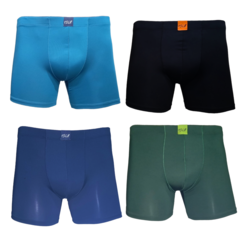 Cueca Boxer Microfibra Masculina Adulto Box Cores Sortidas - loja online