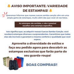 Kit Com 3 Cuecas Samba Canção Short de Dormir Masculino Pijama 100% Algodão na internet