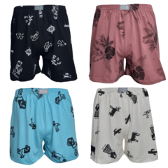 Cueca Samba Canção Estampada Kit Com 10 Shorts de Dormir Pijama Masculino 100% Algodão - loja online