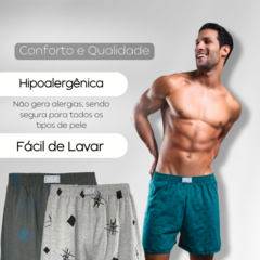 Kit Com 5 Cuecas Samba Canção Short de Dormir Masculino Pijama Estampado 100% Algodão