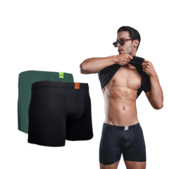 Kit Com 2 Cuecas Boxer Masculina Adulto Box Cores Sortidas - comprar online