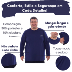 Camisa Manga Longa Segunda Pele Proteção Solar UV Plus Size - comprar online