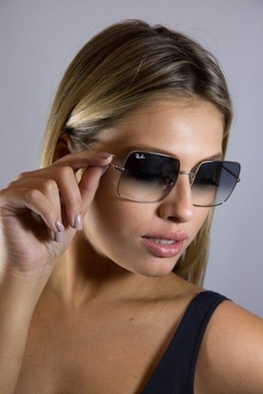 Ray Ban Square Plateado/Azul Degrade - tienda online