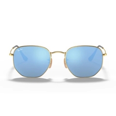 Ray Ban Hexagonal Dorado/Azul Espejado - comprar online