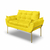 Kit Namoradeira + Poltrona Luxo 12 Cores- Base Ferro Dourado - Dávila Decor | Poltronas Exclusivas e Confortáveis 