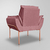 Kit 02 Poltronas Luxo Moderna 12 Cores - Base Ferro Rose