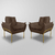 Kit 02 Poltronas Luxo Recepção 12 Cores - Base Ferro Dourado