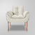 Poltrona Decorativa Recepção de Luxo - Base de Ferro Cobre na internet