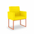 Poltrona Moderna para Recepção/Clínica - Base de Ferro Cobre - Dávila Decor | Poltronas Exclusivas e Confortáveis 