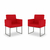 Kit 02 Poltronas Recepção/Sala 14 Cores - Base Ferro Prata - loja online