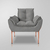 Kit 02 Poltronas Luxo Moderna 12 Cores - Base Ferro Rose na internet