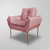 Poltrona Decorativa Recepção de Luxo - Base de Ferro Cobre - comprar online