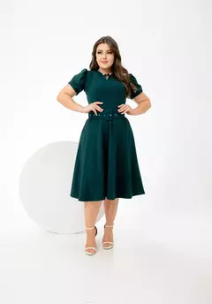 Vestido Pérola Verde Esmeralda - Acompanha Cinto na internet