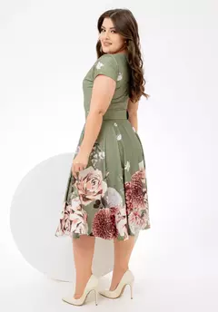 Vestido Midi Verde Musgo - Acompanha Cinto - loja online