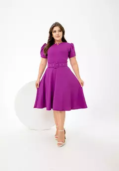 Vestido Pérola Fúcsia - Acompanha Cinto - comprar online