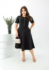 Vestido Midi Ester Bublle Preto - Fecho de Ziper