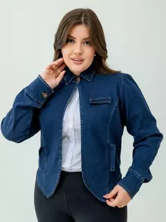 Jaqueta/Bolero Jeans Mangá Longa