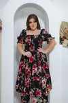 Vestido Longo Estampa Florida com Pontas Assimétricas