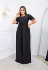 Vestido Longo Bella Preto - Manga Flare